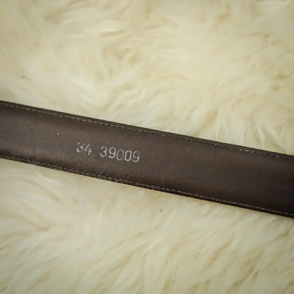 Brighton Men's Size 34 Brown Leather Solid Brass Buckle Adjustable Belt